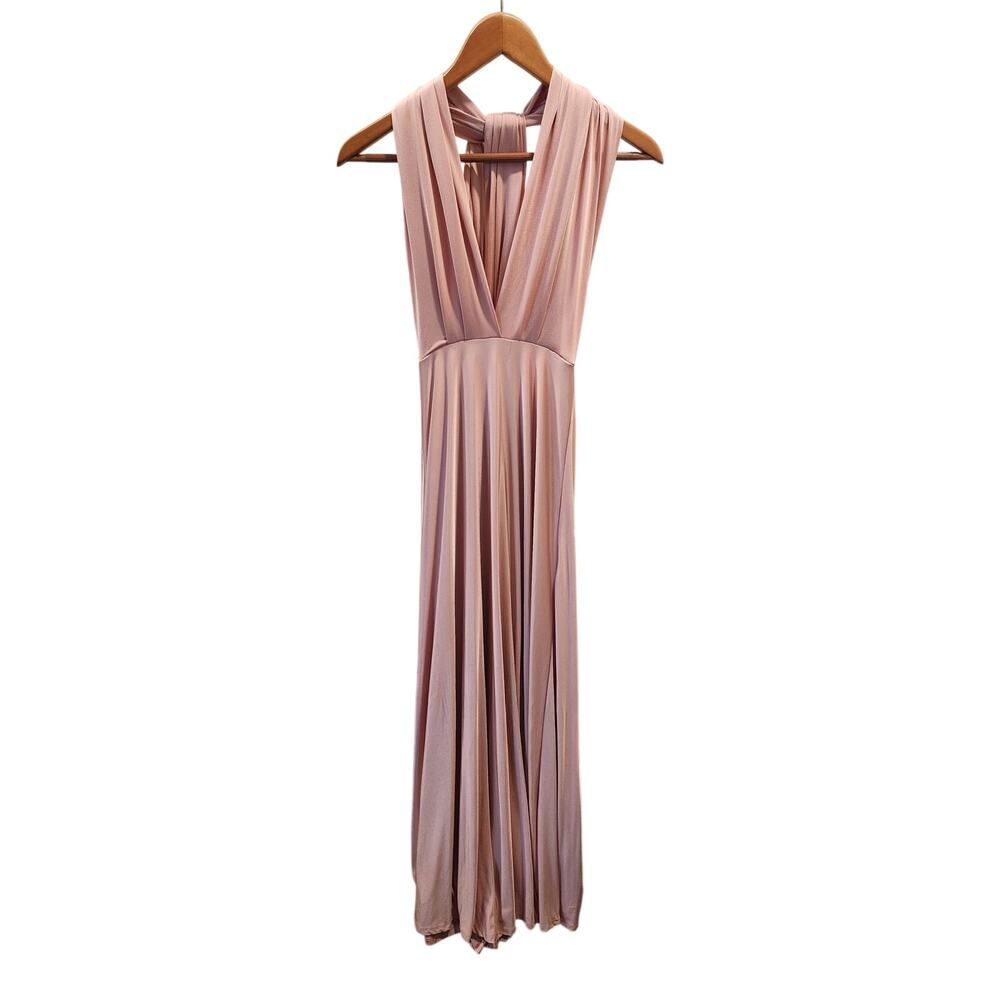 Lulu's Dusty Pink Adjustable Top Strap Maxi Formal Dress